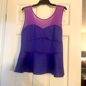 Kismet Purple Peplum Elegant Tank Top